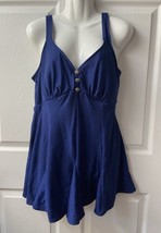 Carol Wior Womens Plus Size 16 Swim Dress Blue Built in Padded Bra One P... - £20.53 GBP