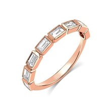 2Ct Baguette Lab-Created Diamond Eternity Wedding Band Ring 14k Rose Gold Plated - £109.66 GBP