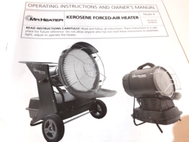 MR. HEATER FORCED AIR Kerosene MODEL #MH125KTFR MH70KTFR OWNER&#39;S MANUAL - £10.27 GBP