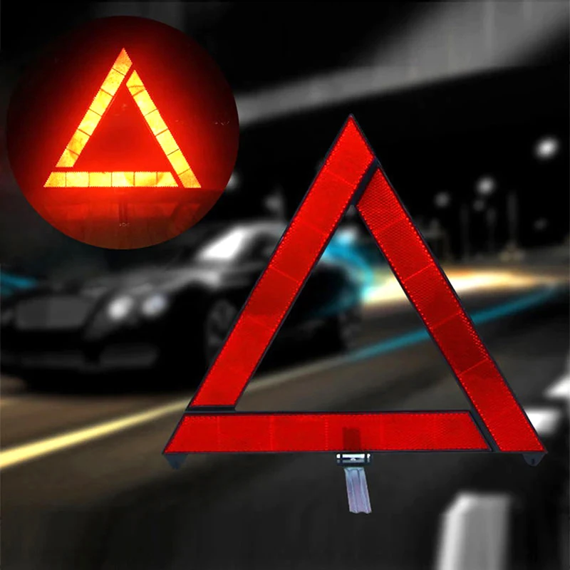 Car emergency breakdown warning triangle red reflective safety car reflector thumb200