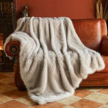 Krifey Plush Faux Fur White Throw Blanket,Luxury Thick Fluffy Blankets, 50&quot;X60&quot; - £58.47 GBP