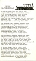 Postcard Paul Hennessey Poem &quot;In My Black Hills&quot; Black Hills South Dakota Q16 - £6.92 GBP