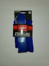 NEW Rawlings BASEBALL BELT AND SOCK COMBO - COLOR BLUE - SIZE SMALL - £13.14 GBP