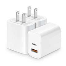 Iphone 15 Charger Block Fast Charging [3 Pack] Multiport Wall Charger [Pd 20W Us - £14.93 GBP