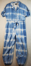 Lulus Jumpsuit Womens Size Small White Blue Tie Dye Collared Button Draw... - £13.53 GBP