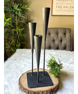 Mid-Century Modern Brutalist 3 Triple Candle Holder Candelabra Dimpled M... - $2,078.97 MXN