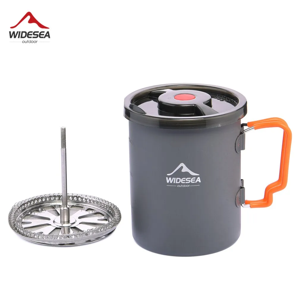 Widesea Camping Coffee Pot with French Press Outdoor Cup Mug Cookware fo... - £9.31 GBP