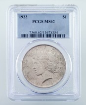 1923 Silver Peace Dollar Graded by PCGS as MS-62! Nice Coin - £47.33 GBP