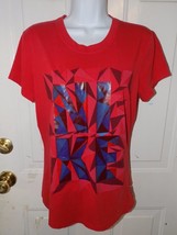 NIKE Dri-Fit Cotton Tee NIKE LOGO Red SS Shirt Size M Women&#39;s - $20.44