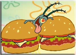 SpongeBob SquarePants Sheldon Plankton Licking Burgers Refrigerator Magn... - £3.00 GBP