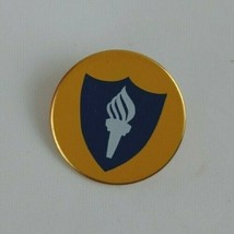 Vintage Girl Scouts Yellow &amp; Blue With Torch Lapel Hat Pin - £4.25 GBP