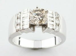 Authenticity Guarantee 
14k White Gold Round Diamond Solitaire Ring w/ A... - $4,939.70