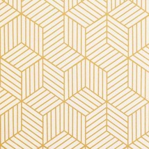 15.7”X479” Gold And Beige Geometry Stripped Hexagon Peel And Stick Wallpaper - £33.56 GBP