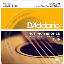 D&#39;Addario EJ19 Phosphor Bronze Bluegrass Medium Light Acoustic Guitar St... - £23.59 GBP