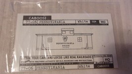 HO Scale Pennsylvania Caboose Decals White, Walthers #77-06 BNOS - £11.99 GBP