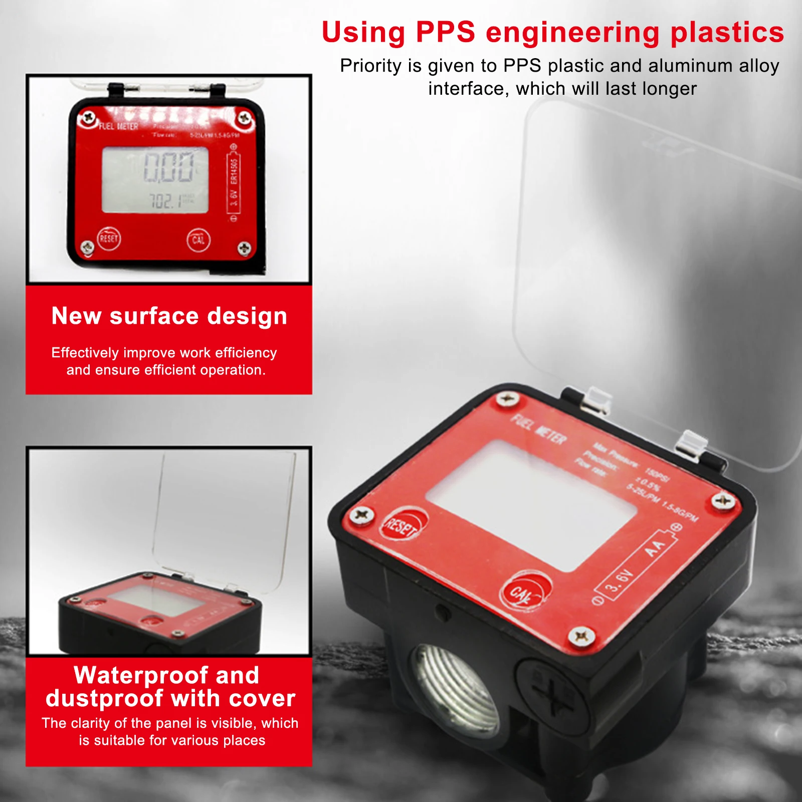 Flow Meter High Precision Gear Flowmeter DN15 DN20 Digital Fuel Gauge ...