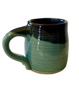 Handmade Mug Studio Pottery Small Teal Aqua Stoneware Cup Heavy 8 Oz  Cr... - $236.36 MXN