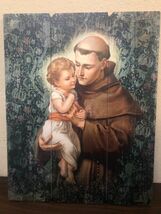 Saint Anthony of Padua Image on Wood Pallet, New #AB-07 - $25.24