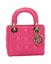 Lady Dior Mini In Cannage Lambskin Leather Women Pink One Size - $4,340.55