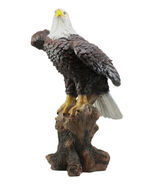 Large 21&quot;H American Pride Bald Eagle Perching On Tree Stump Statue Patri... - €94,33 EUR