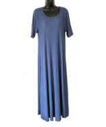 Soft Surroundings Pull Over Dress Ribbed Texture Blue Size Large - £23.84 GBP