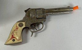 Vintage Hubley Texan Cast Iron Long Horn Handle Toy Cap Gun Broken Hammer Rust - £58.81 GBP