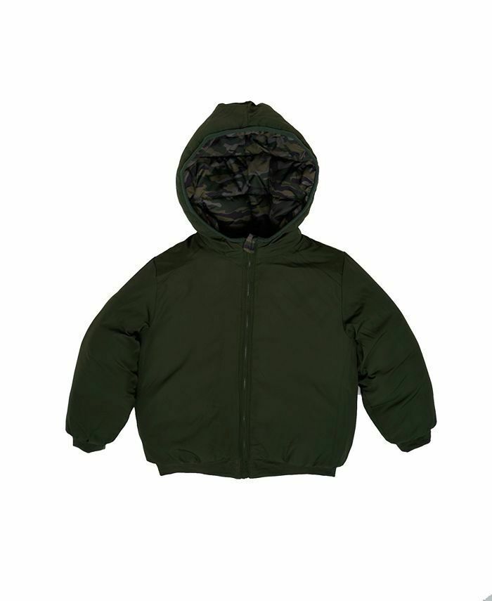 Epic Threads Toddler Boys Camo Hooded Full Zip Reversible Puffer Jacket 7 - $35.63
