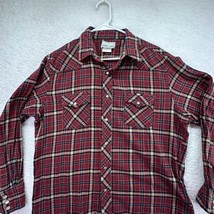 Wrangler Wrancher Shirt Mens Extra Large Flannel Plaid Pearl Snap Western Cowboy - $21.77