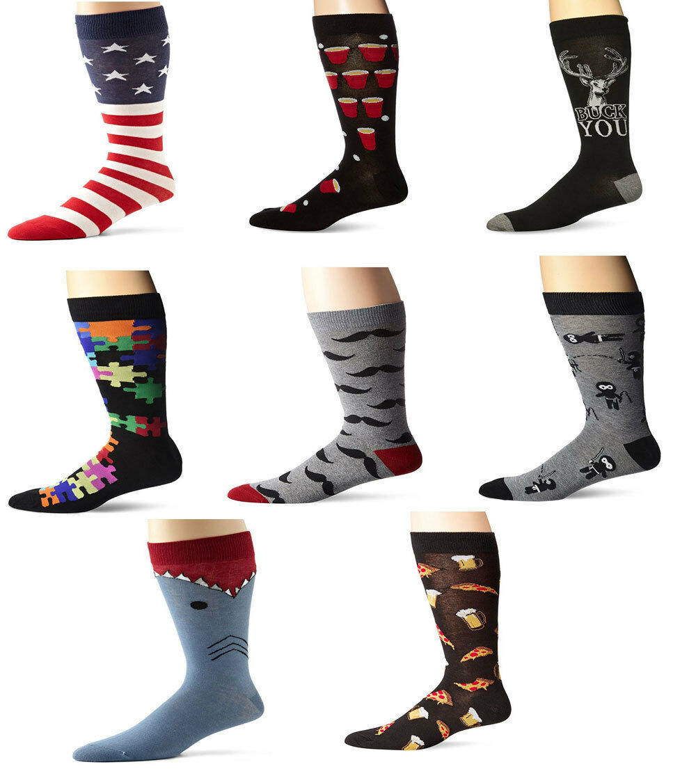 Official K. Bell Mens Graphic Novelty Crew Socks Shoe Size 6.5-12 - $11.01
