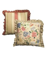 2 Rose Tree ARBORETUM Striped Floral Euro shams - $90.52 CAD