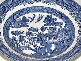 Vintage Churchill Blue Willow 7.75&quot; Salad Bowl Blue Transferware Bowl En... - £7.13 GBP