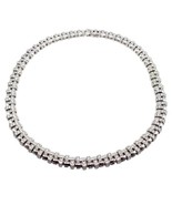 Authentic! Tiffany &amp; Co Vannerie 18k White Gold Basket Weave Diamond Nec... - £33,872.49 GBP