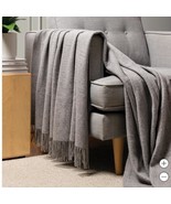 Dawson Forte Cashmere Throw Gray Warm Lightweight Luxurious Elegant Soft... - €180,41 EUR