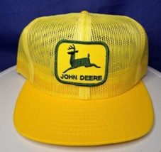 Vintage John Deere Full Mesh Snapback Trucker Hat Green Stitching USA   - $116.83