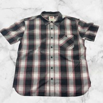 Men&#39;s Levi&#39;s Black | White | Red | Grey Plaid Button Down S/S Shirt - £39.16 GBP