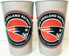 New England Patriots Reusable Plastic Cups 20 Oz BPA Free Set of 2 Licensed New - £11.94 GBP
