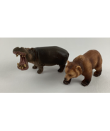 Schleich Hippopotamus Grizzly Bear Realistic Wild Animal Figures Predato... - $466.11 MXN