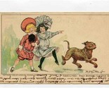Buster Brown &amp; Tige Postcard Outcault 1900&#39;s Resolved That Nothing Can S... - $11.88