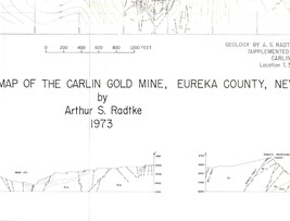 USGS Geologic Map: Carlin Gold Mine, Eureka County, Nevada - £10.10 GBP