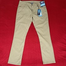 Desert Dunes Pants Mens 34x32 (37x31) Khaki Slim Tech Stretch Mid Rise N... - £25.04 GBP