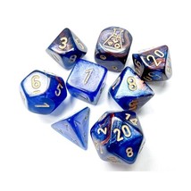 Chessex Manufacturing 7-Set Tube Lab Dice Lustrous Azurite with Gold - £14.08 GBP