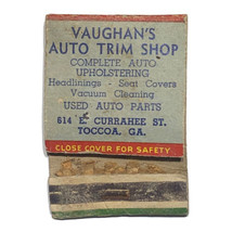 Vaughan’s Auto Trim Playmate Toccoa Georgia Advertising 50’s Matchbook Cover - £4.74 GBP