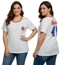 Mighty Fine Marvel Comics 41 Women Plus Size Captain America T-Shirt (1X... - $17.81