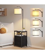 Sunmory Floor Lamp With Table &amp; 2 Drawers, Lamp With Usb Port And Outlet... - $97.93