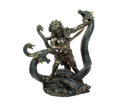 Bronze Finished Hercules Battling Hydra Statue Labors of Heracles - £128.63 GBP
