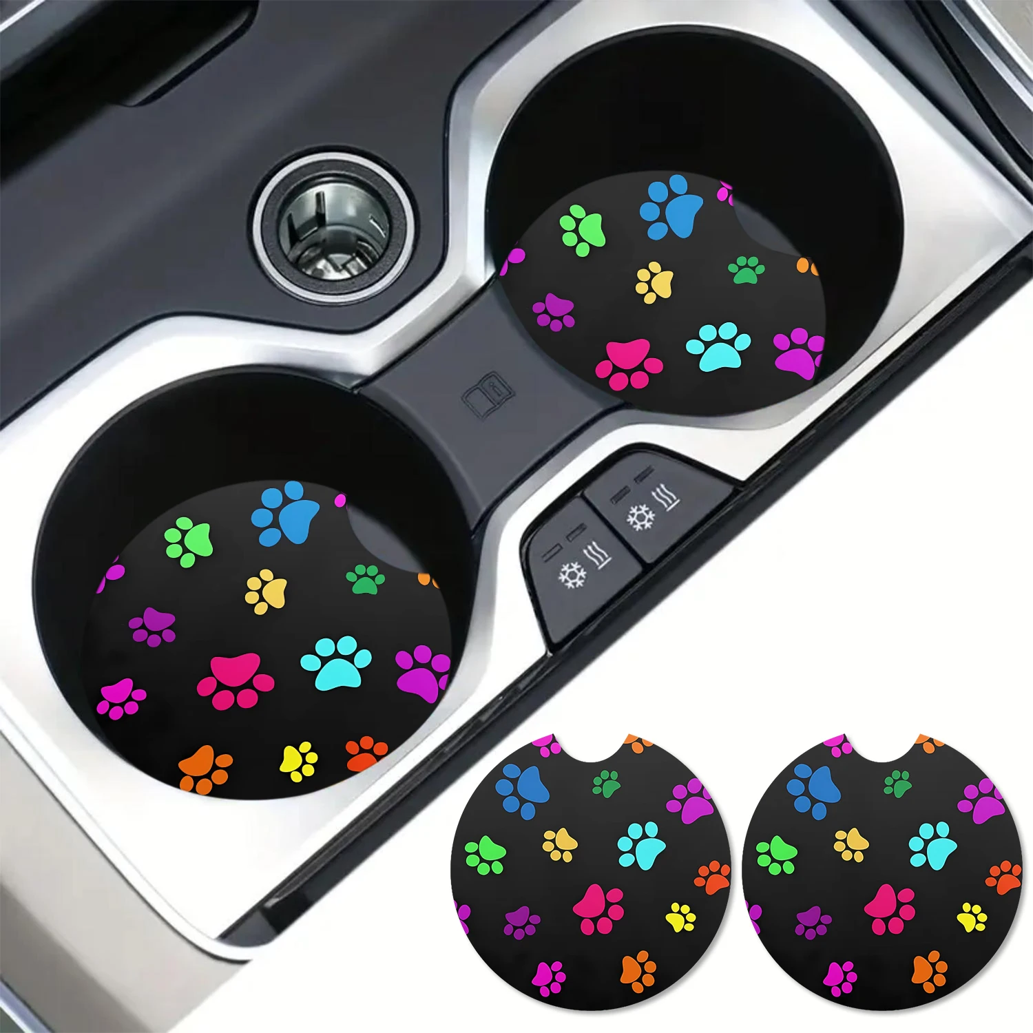 2PCS Universal Non-Slip Cup Holders Embedded in Ornaments Coaster,Car Interior - £9.58 GBP