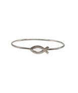 James Avery  Retired Sterling Silver Ichthus Fish Hook Bracelet Sz 6.5-7 - $84.15