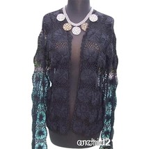 CHICO&#39;S Chicos Mesh Bead Crochet Top New Cardigan Peek A Boo Jacket $148 NWT - $59.20