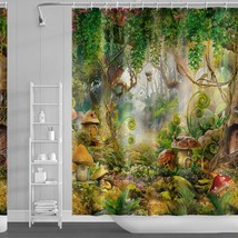 48x72 Inch Forest Shower Curtain with Hooks - $38.60