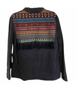 Vintage Havana Black Aztec Embroidered Back Denim Jacket NWT - £40.44 GBP